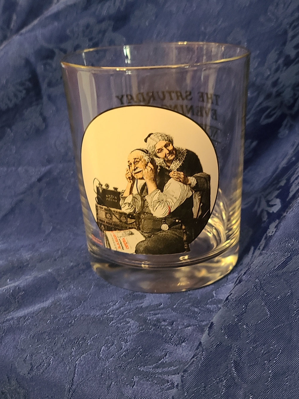 Vintage Illustration Clear Glass
